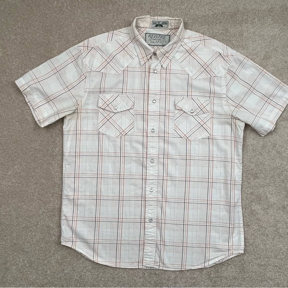 Rewire Clothing Shirt Adult Extra Large Button Up Pearl Snap Western Style Men